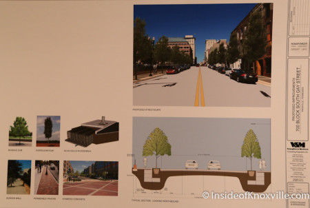 Proposed design, 700 Block of Gay Street, Streetscape Plan, Knoxville, April 2014