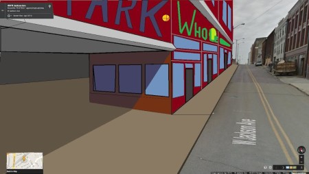 Altered view of Parking entrance on Jackson with Parking Garage