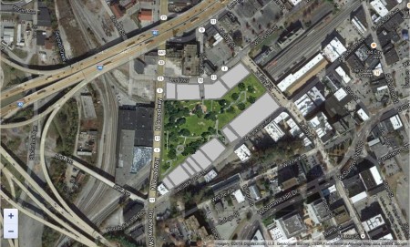 Aerial View of Railyard After Proposal