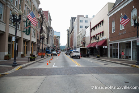 Gay Street devoid of color, Knoxville, August 2014
