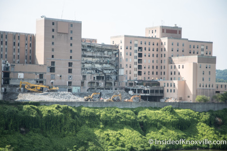 Baptist Hospital Demolition Viewed from the North, Knoxville, August 2014