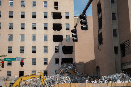 Baptist Hospital Demolition Viewed from the South, Knoxville, August 2014