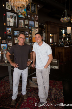 Charles Morgan III and Cris Eddings, Co-Owners, Five Bar Restaurant, 530 South Gay Street, Knoxville, September 2014