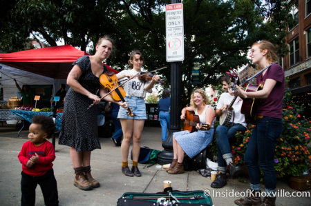 Busking at the Market Square Farmers' Market, Knoxville, October 2014
