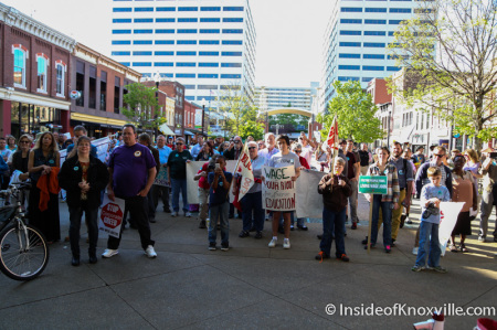 Protest on Market Square Last Spring, Knoxville, 2014