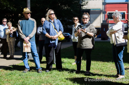 Holly Hambright, Metro Pulse Protest and Rally, Krutch Park, Knoxville, October 2014