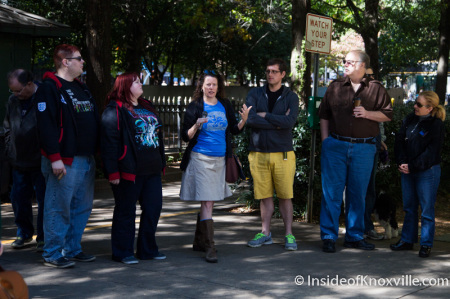Karen Storts-Brinks, Metro Pulse Protest and Rally, Krutch Park, Knoxville, October 2014