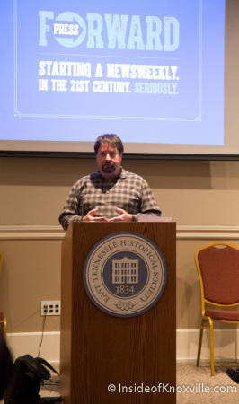 Coury Turczyn introduces the Knoxville Mercury, East Tennessee History Center, Knoxville, December 2014