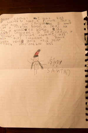 Letter to Santa, Christmas 2014