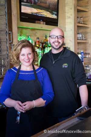 Owner Adrienne Knight and Bartender David Jones, Trio Cafe, 13 Market Square, Knoxville, January 2015