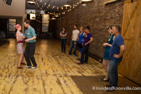 Scott Angelius and Kelly Arsenault of K-Town Swing, Dance Class at 125 W. Jackson, Knoxville, Spring 2015