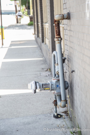 KUB Meter on the sidewalk, Knoxville, Spring 2015