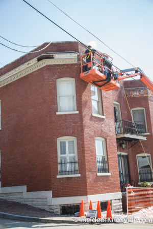 Kendrick Place Cornice Work, Union Avenue, Knoxville, May 2015