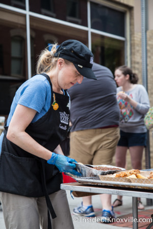 Sabrina Devault does the business at the Whole Foods Mobile Kitchen, International Biscuit Festival, Knoxville, May 2015