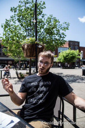 Ryan Rush, Knoxville Cannabis Hemp Rally, Market Square, Knoxville, May 2015