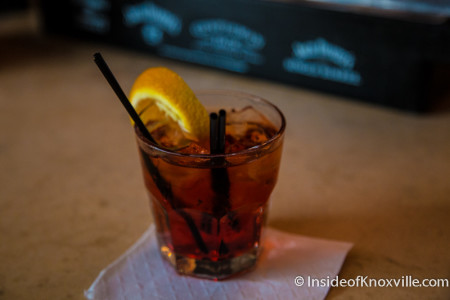 The Perfect Negroni mixed by Darby, Knoxville Uncorked, 20 Market Square, Knoxville, June 2015