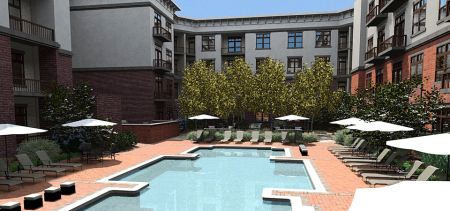 Rendering of the Completed Court Yard, Marble Alley, Knoxville, July 2015