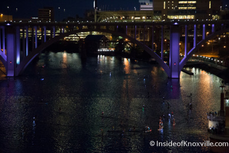 Night Paddle Board Racing, Knoxville, August 2015