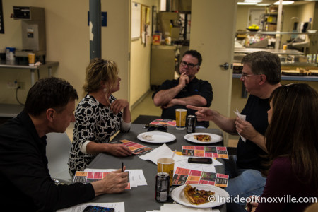 Gator Hator Week Chairperson Sherry Fetzer and Jimmy Buckner meet with the Board at the Love Kitchen, Knoxville, September 2015