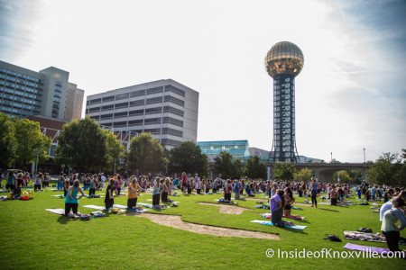 Yoga at the World's Fair Park, Knoxville, August 2015