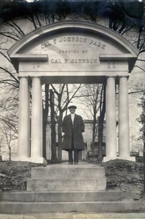 Cal Johnson with the arch he donated to the original Cal Johnson Park