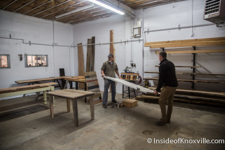 Andrew Edens and Joey Bridges, Smoky Mountain Vintage Lumber, 1700 N. Central St., Knoxville, December 2015