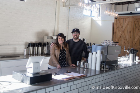 Sean and Sara Alsobrooks, Remedy Coffee, 800 Tyson, Knoxville, December 2015
