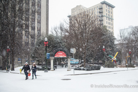 Snow Scenes in the City, Knoxville, January 2016