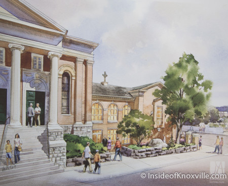 Rendering, First Presbyterian Church, 620 State Street, Knoxville, February 2016