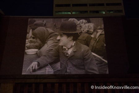 Charlie Chaplin's " The Immigrant" on the Rooftop at Scruffy City Hall, Knoxville Film and Music Festival, April 2016