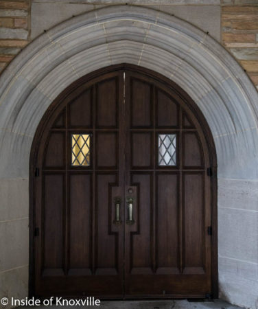Doorway at Church Street United Methodist Church, Knoxville, May 2016