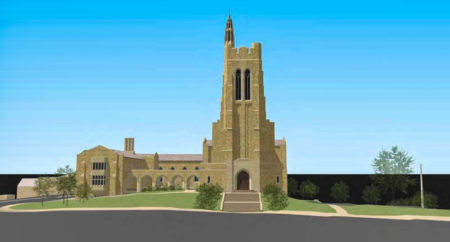 Rendering of Current Elevation from Henley Street, Church Street United Methodist Church, Knoxville, May 2016