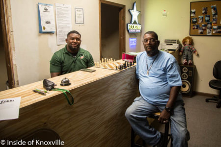 Terry Hill and Anthony Craig, Urban Town Chess, 705 N. Central, Knoxville, May 2016