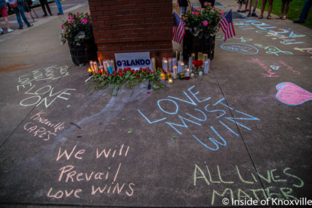Vigil for Orlando Shooting Victims, Knoxville, June 2016