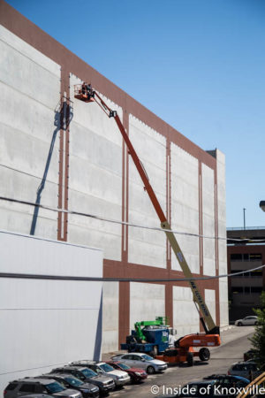 Installation of the Murals on the Walnut Street Garage, Knoxville, June 2016