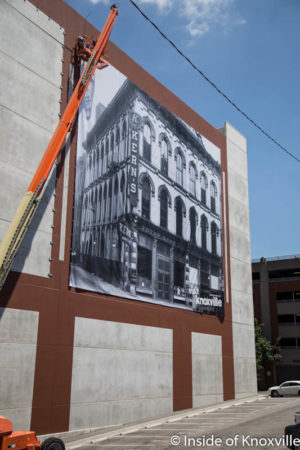 Installation of the Murals on the Walnut Street Garage, Knoxville, June 2016