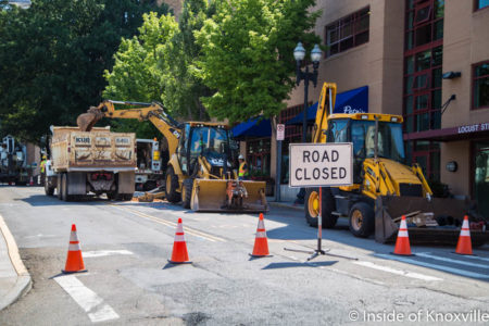 KUB at Work on Union Avenue, Knoxville, July 2016
