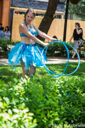 Girl Hooping in Tutu, Market Square, Knoxville, July 2016