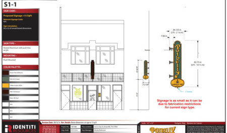 Plans for Potbelly Sandwich Shop, Gay Street, Knoxville, September 2016
