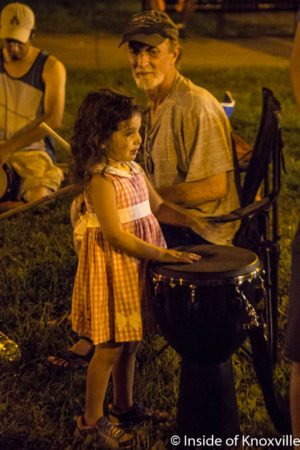 Girl at a Drum Circle, Krtuch Park, Knoxville, July 2016