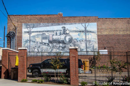 Train Mural (Walt Fieldsa, 2001), Central Street in the Old City, Knoxville, October 2016