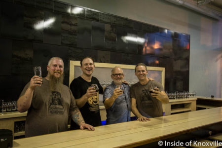Will Brady, Matthew Cummings, Brett Honeycutt and Johnny Miller, Pretentious Beer Company, 133 South Central, Knoxville, October 2016