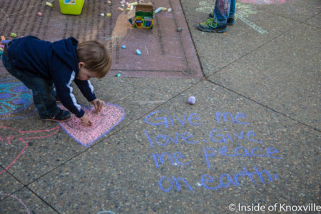 Chalk Event After Election, Market Square, Knoxville, November 2016