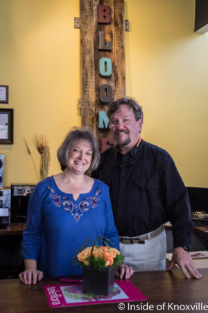 Co-Owners Lyn and Danny Jones, The Bloomers Company, 603 Main Street, Suite 102, Knoxville, November 2016