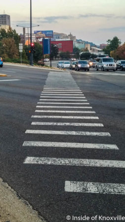 Pedestrian Crosswalks at Broadway/Henley and Western/Summit Hill, Knoxville, November 2016