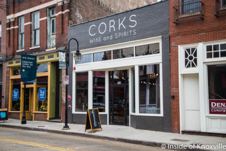 Corks Wine and Spirits, 113 South Central Street, Knoxville, March 2018