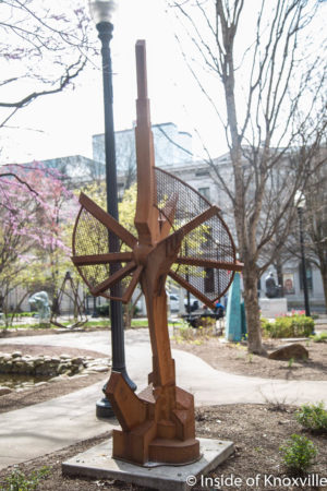 Nathan Pierce, Equity, Welded Steel, 12' Tall, Krutch Park, Knoxville, March 2018