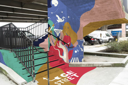 Rendering of Proposed Stairwell Mural, West Jackson Avenue at the Gay Street Viaduct, Knoxville, March 2018