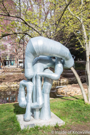 Will Vannerson, Nutrition Sculpture, Galvanized Steel, 7.5' Tall, Krutch Park, Knoxville, March 2018