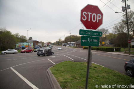 Intersection to be Replaced with Roundabout, Sevier Avenue, Knoxville, April 2018
